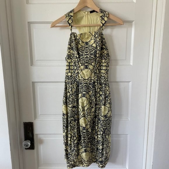 Cotton Midi Dress in Yellow/Gray by Fish Fry, XS, Racerback - Picture 4 of 8